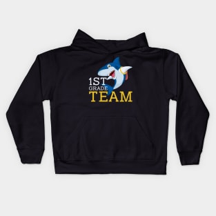 Shark Team First 1st Grade Back To School Teacher Student Kids Hoodie